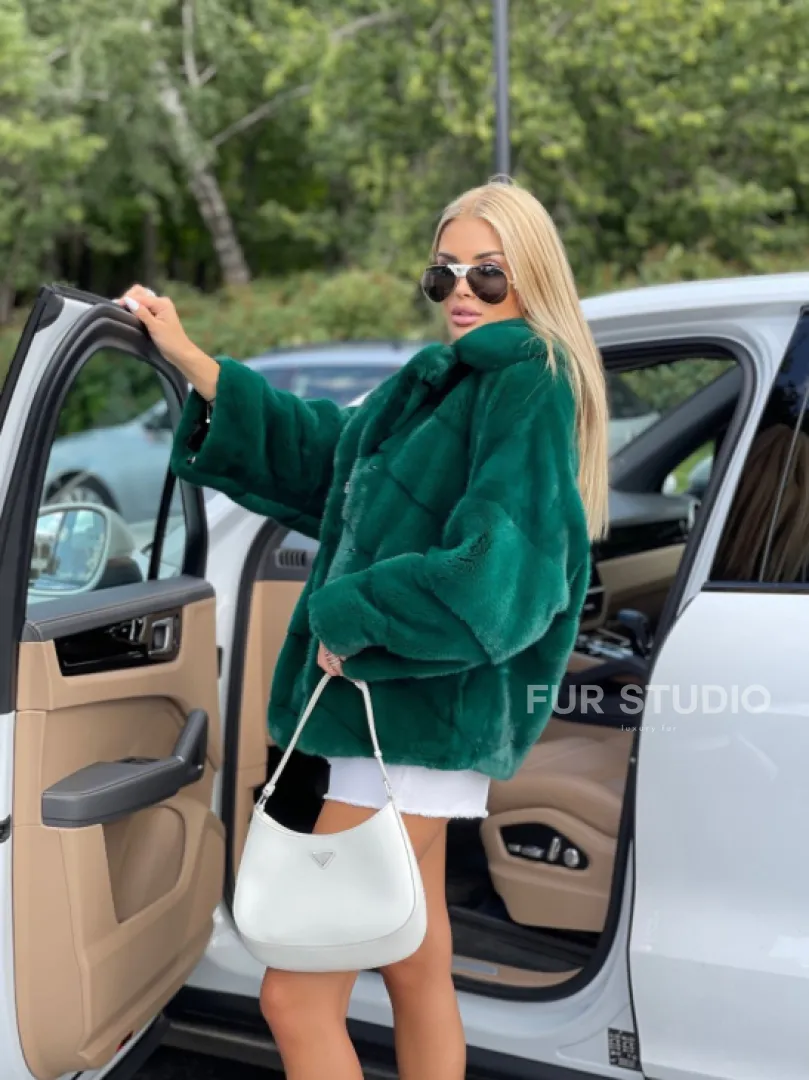 Автоледи из меха норки NAFA - изумруд - фото 3