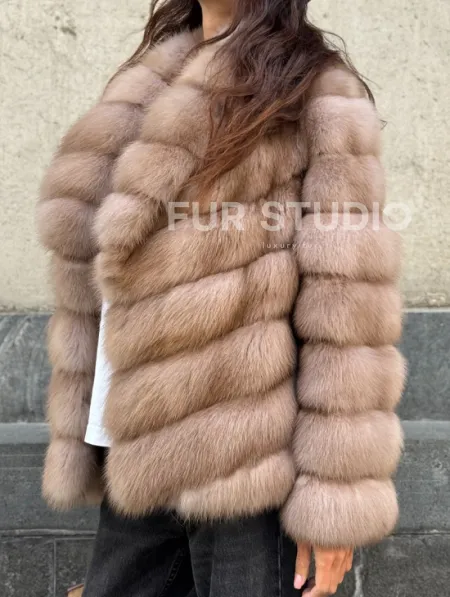 Шуба из куницы в цвете тор-тор - фото 2