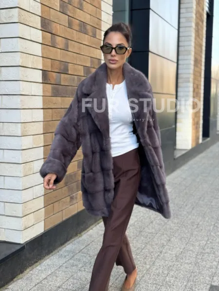 Шуба норковая - жакет лаванда - фото 11