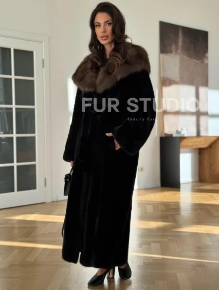 Шуба из меха норки BLACKGLAMA - фото 0