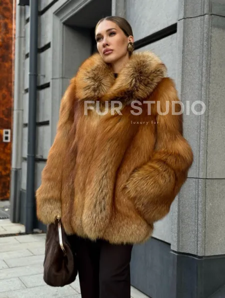 Шуба из лисы - рыжая - фото 9