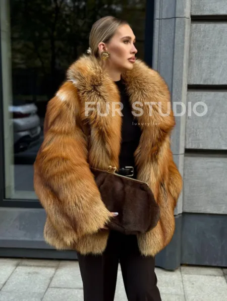 Шуба из лисы - рыжая - фото 8