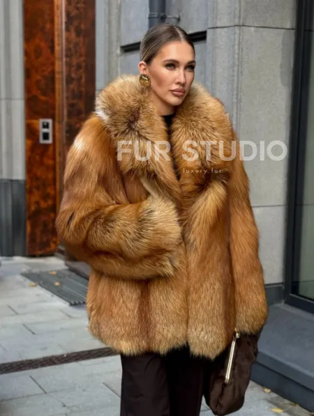 Шуба из лисы - рыжая - фото 15