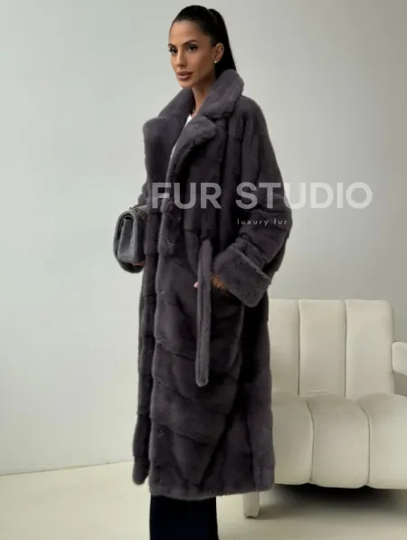 Норковая шуба - графит - фото 4