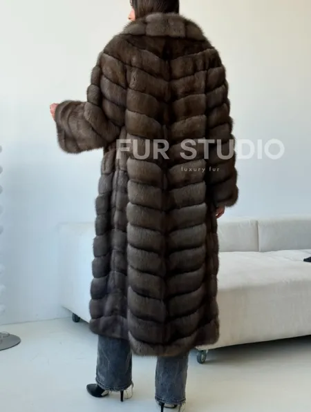 Длинная шуба из соболя - фото 4