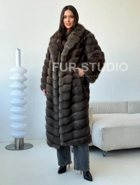 Длинная шуба из соболя - фото 0