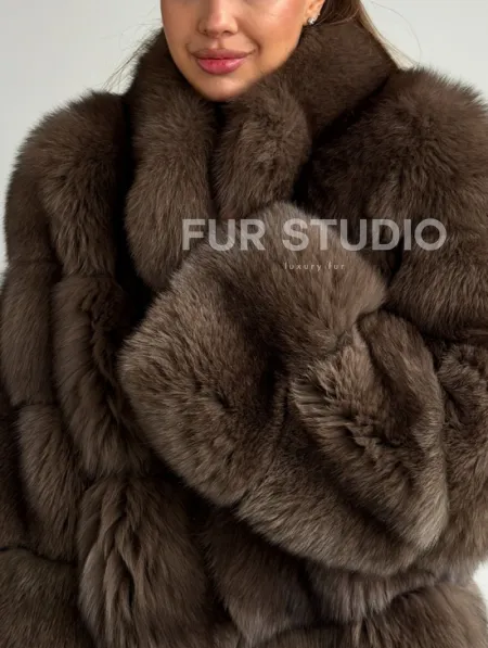 Шуба песцовая под соболь - фото 1