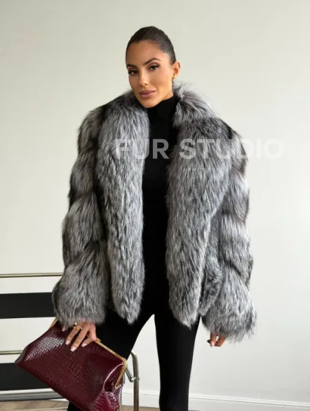 Шуба из чернобурки - рукава косичкой - фото 4