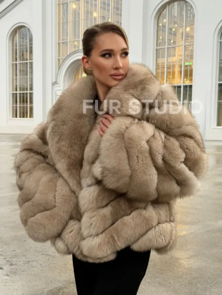 Шуба из песца под куницу - фото 14