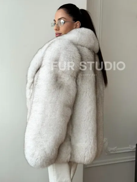 Шуба из песца - колотый лед - фото 5