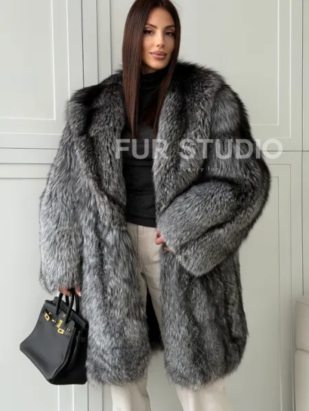 Шикарная шуба из чернобурки - фото 3