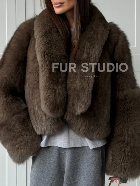 Кроп-шуба из меха песца - фото 1