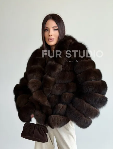 Шуба песцовая под соболь - фото 17