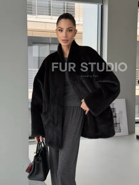 Модный норковый жакет «тренд 2026» Dark Espresso - фото 14