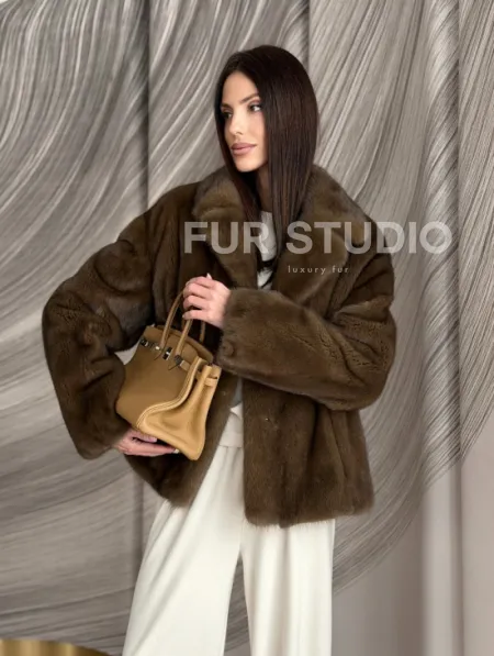 Жакет норковый под соболь - фото 8