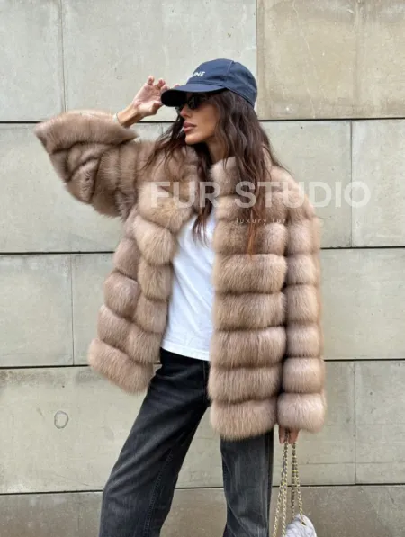 Шуба из меха куницы - фото 13
