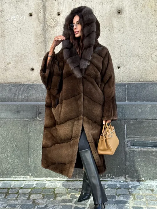 Норковое пальто в стиле 