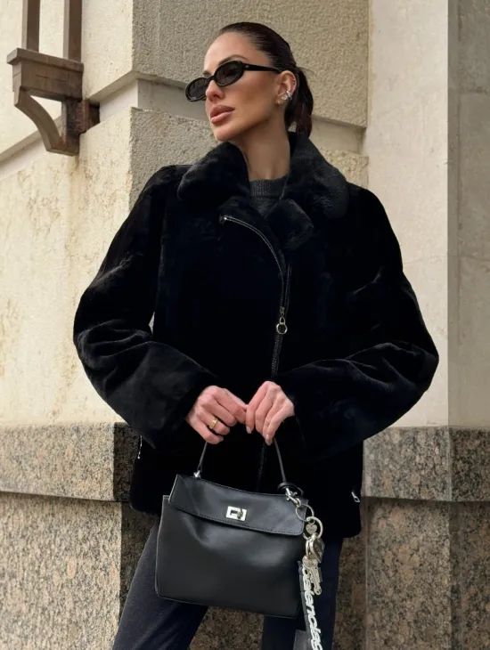 Норковая куртка - косуха из меха стриженой норки - фото 4