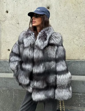 Шуба из чернобурки воротник стойка - фото 14