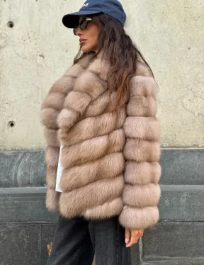 Шуба из куницы в цвете тор-тор - фото 3