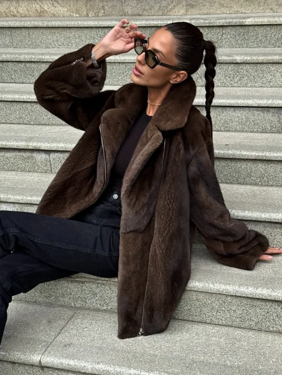 Норковая косуха из элитной скандинавской норки SAGA FURS - фото 0