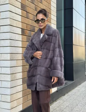 Шуба норковая - жакет лаванда - фото 10