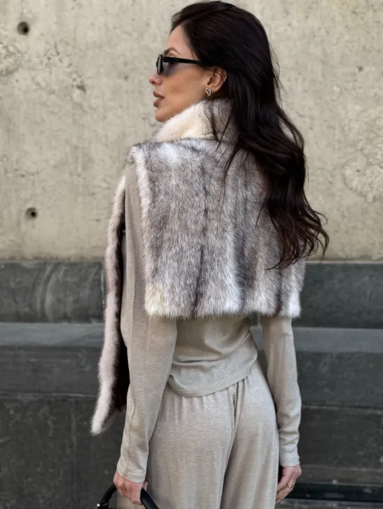 Женская манишка из норки крестовки - фото 3