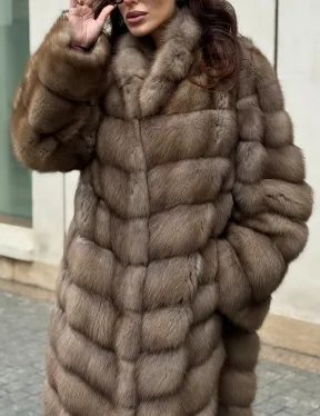 Шуба из натуральной куницы - фото 1