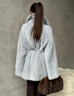 Полушубок из голубой норки - фото 6