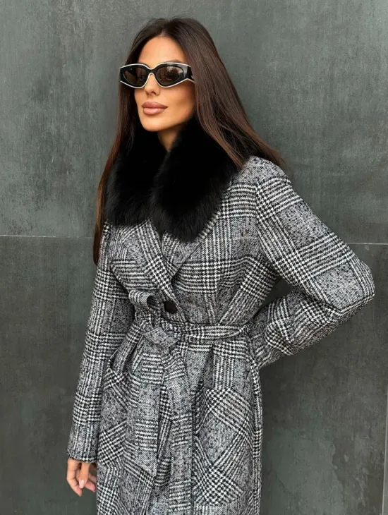 Пальто зимнее с мехом - фото 6