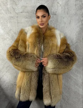 Шуба из меха лисы Gold - фото 8