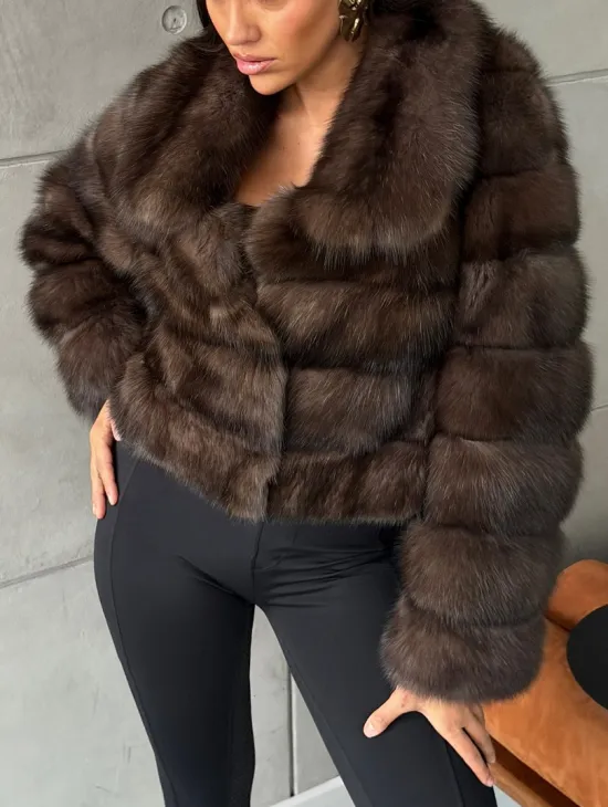 Короткая шуба из баргузинского соболя - фото 3