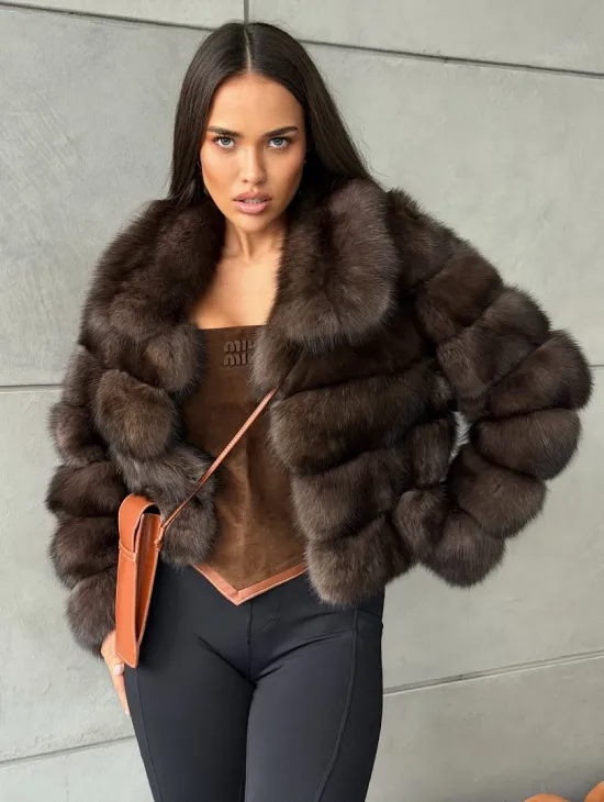 Короткая шуба из баргузинского соболя - фото 6