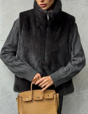 Меховая манишка из меха норки - фото 3