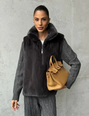 Меховая манишка из меха норки - фото 10