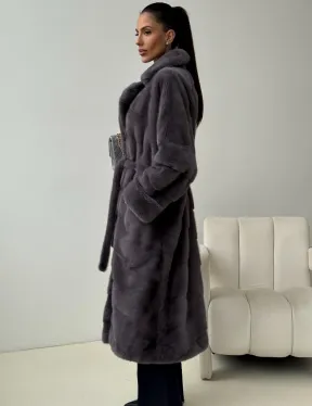 Норковая шуба - графит - фото 6