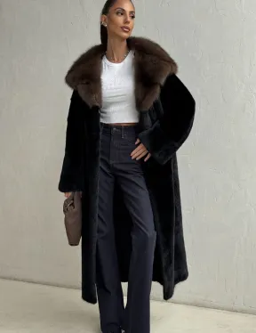 Норка кимоно BLACKGLAMA С капюшоном - фото 1