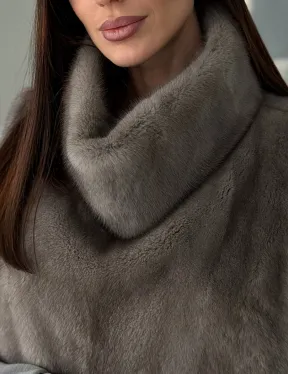 Манишка норковая серая - фото 1