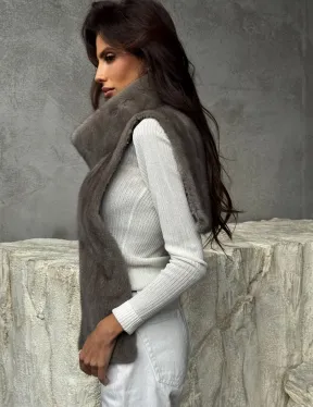 Манишка норковая серая - фото 6