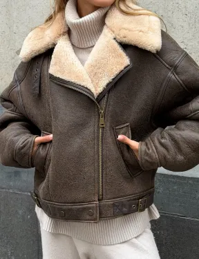 Дубленка - пилот женская - фото 2