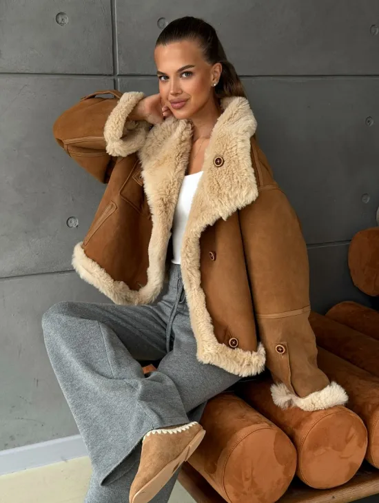 Дубленка - куртка двухсторонняя - фото 0