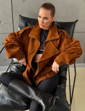 Замшевая куртка-косуха - фото 0