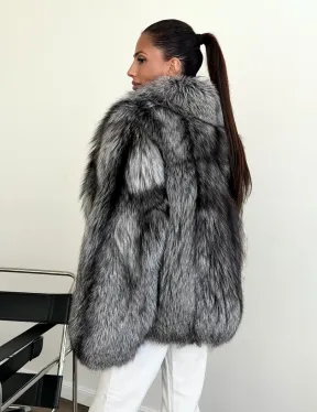 Шуба чернобурка - воротник шаль - фото 6