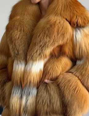 Шуба из меха огненной лисы - фото 1