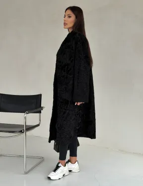 Черная шуба из каракуля - фото 9