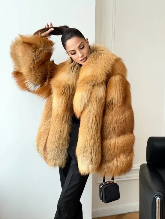 Шуба из лисы огневки - фото 12