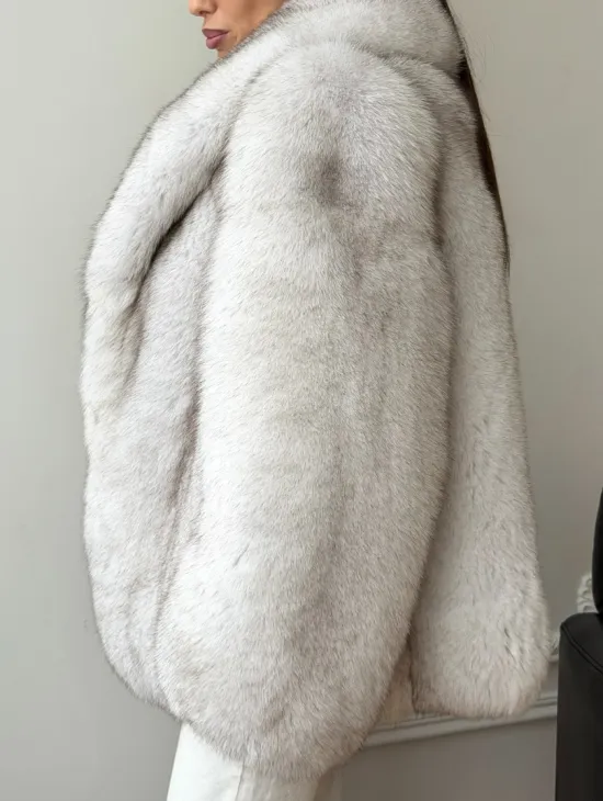 Шуба из песца - колотый лед - фото 3