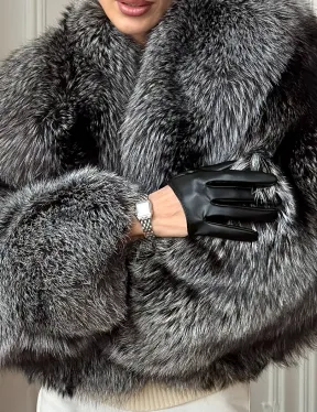 Кроп-шуба из чернобурой лисы - фото 1