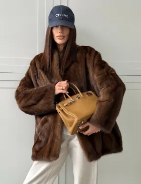 Норковая шуба под куницу (лесная норка) - фото 9