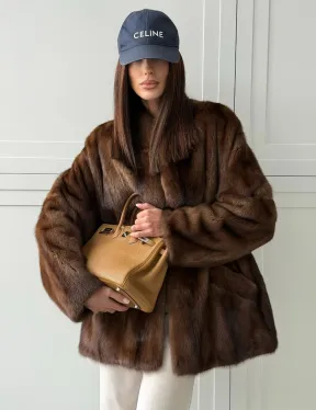 Норковая шуба под куницу (лесная норка) - фото 7